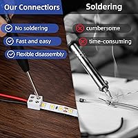 Vista 2 de 20 piezas de conectores de tira de luz LED de 2 pines de 8 mm sin soldadura, confiables y fáciles de instalar, conectores de luz LED sólidamente