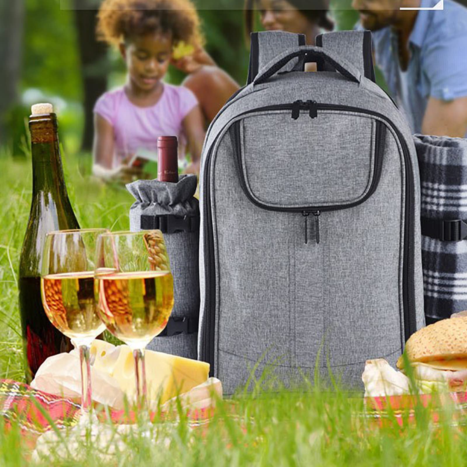 Zaino termico termico, borsa termica per il pranzo a due piani, leggera, con tagliere, grande capacità, impermeabile, per viaggi, escursionismo, spiaggia, scuola, campeggio, barbecue