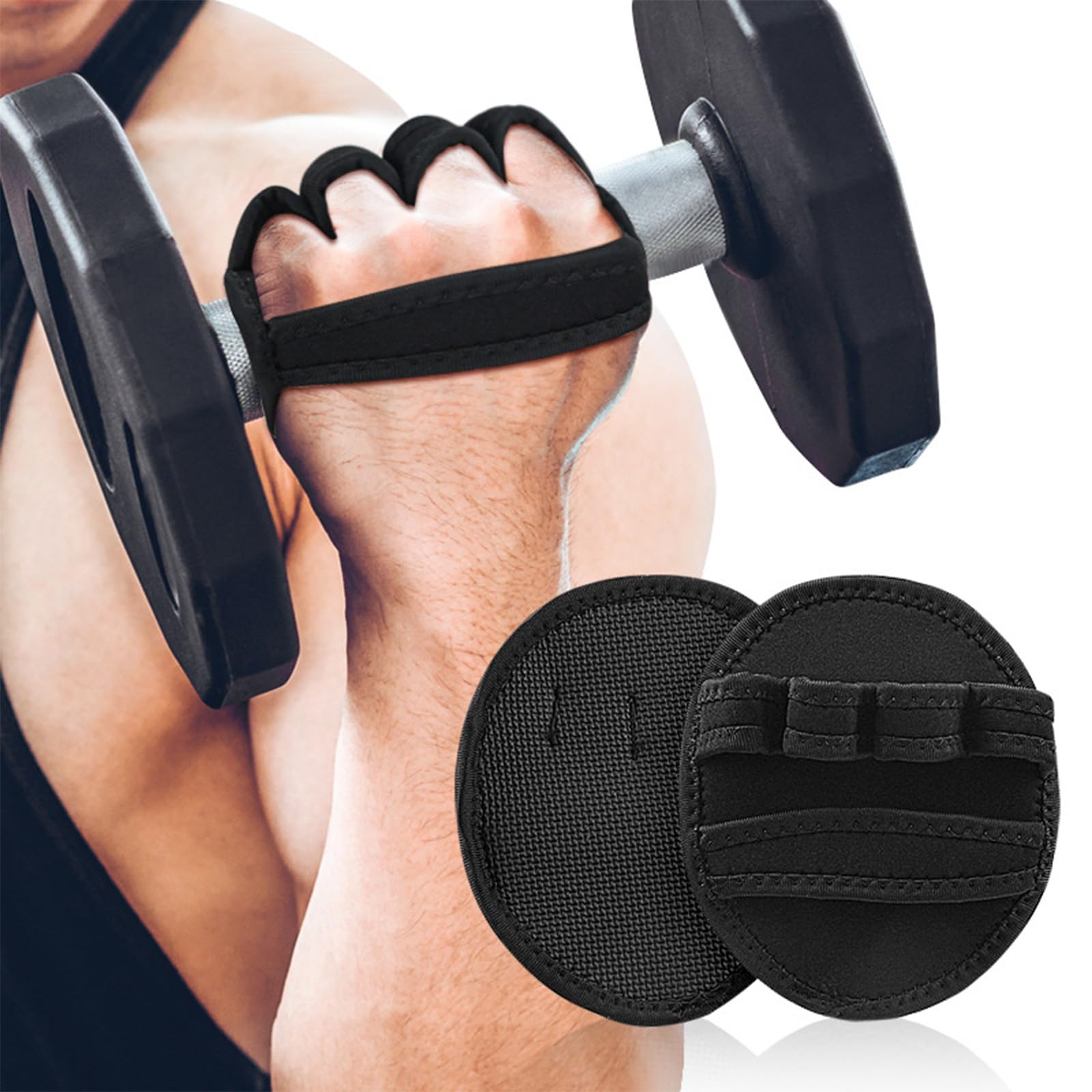 Guanti Da Palestra Antiscivolo In Pelle Per Uomini, Protezione Mani Per Sollevamento Pesi E Kettlebell