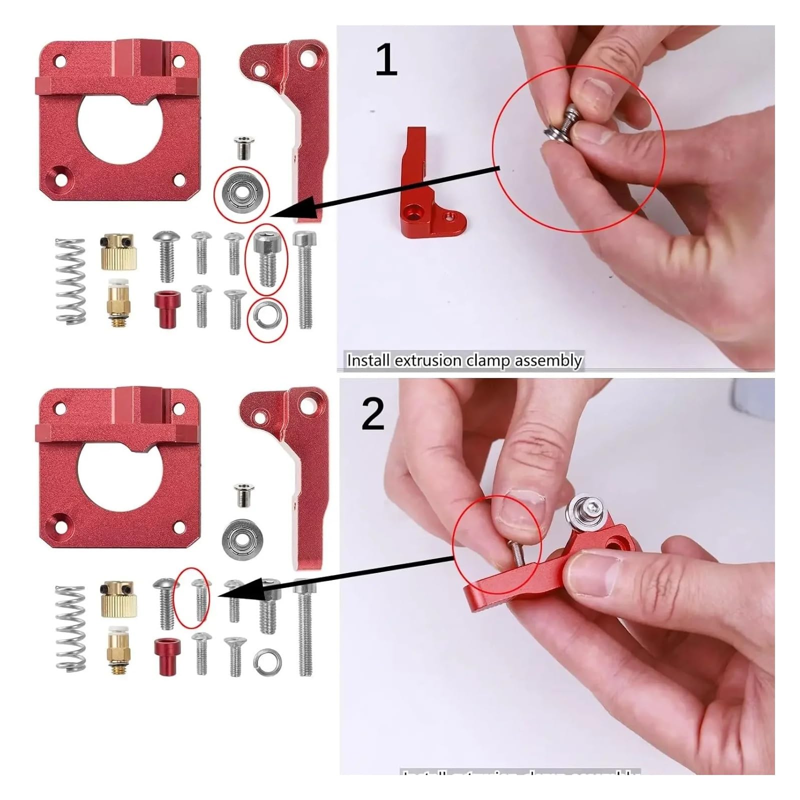 Compatible for Creality, Kit d'extrudeuse MK8 for Ender-3/CR-10