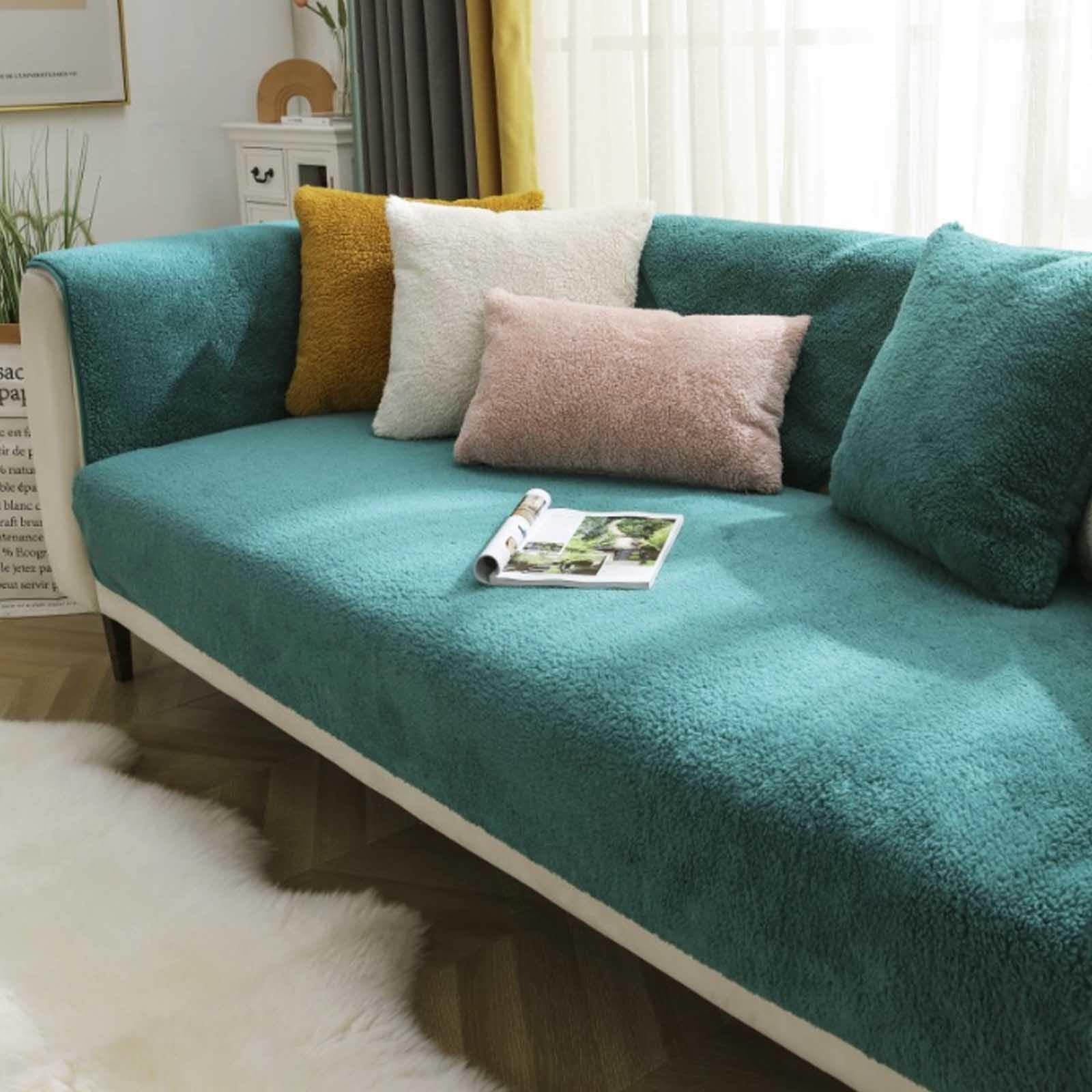 MTHGH Corner Sofa Cover L-shaped Sofa Cover 3-seater and 2-seater Sherpa Sectional Sofa Cover, Warm Anti-slip Sofa Cover Sofa Cover Washable Sectional Sofa.,L-110x210cm ā image 1