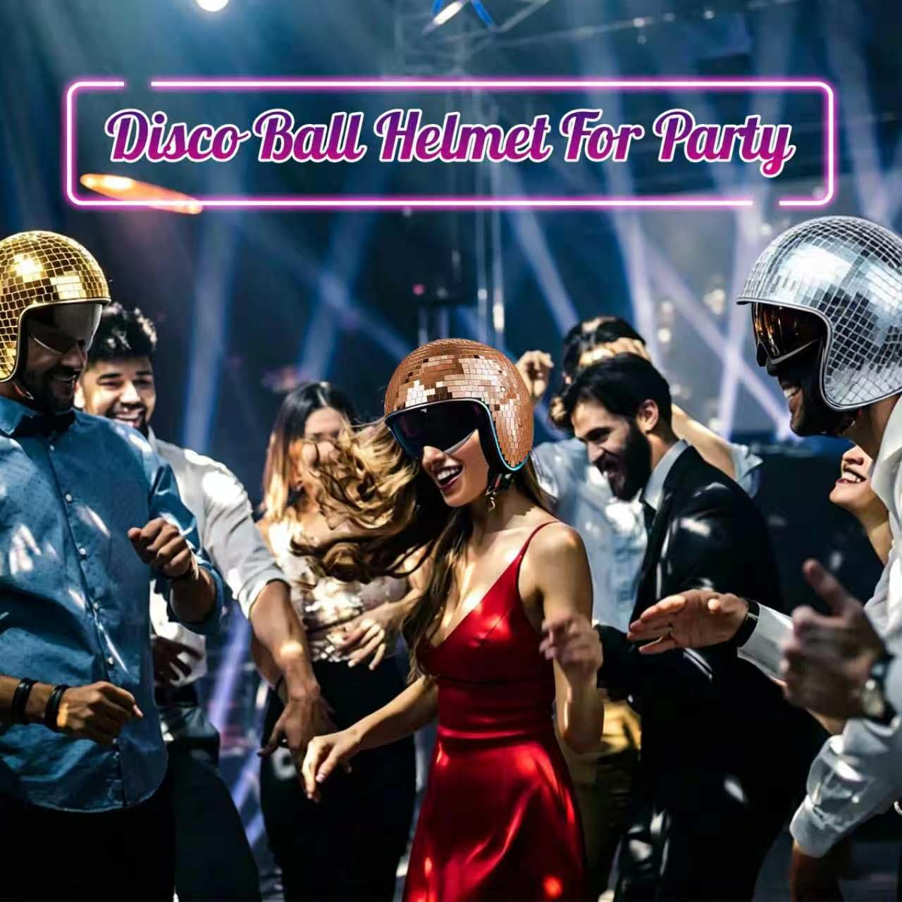 Sombrero de Discoteca Retráctil con Techo de Cristal, Bola de Espejo para Mujer y Hombre, DJ, Fiesta, Boda, Escenario, Bar, Decoración de Fiesta