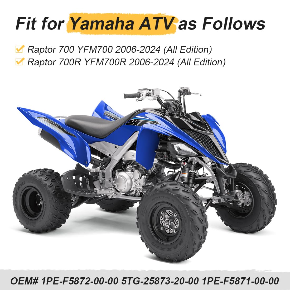 Manguera de freno Delantero y Tubería para el Freno para Yama-ha Raptor | para Yama-ha Raptor 700 700R 2006-2024 1PE-F5872-00-00 5TG-25873-20-00 1PE-F5871-00-00