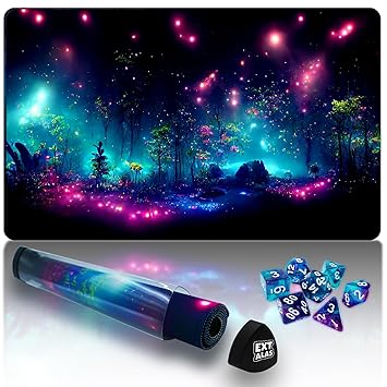 Extalas MTG Playmat TCG Playmat PTCG Playmat DND Playmat-includes Storage Tube and 7 Dice-Experience Top-Tier Quality and Edge-Locking Design?Waterproof and Non-Slip Gaming Mat! (Style4)