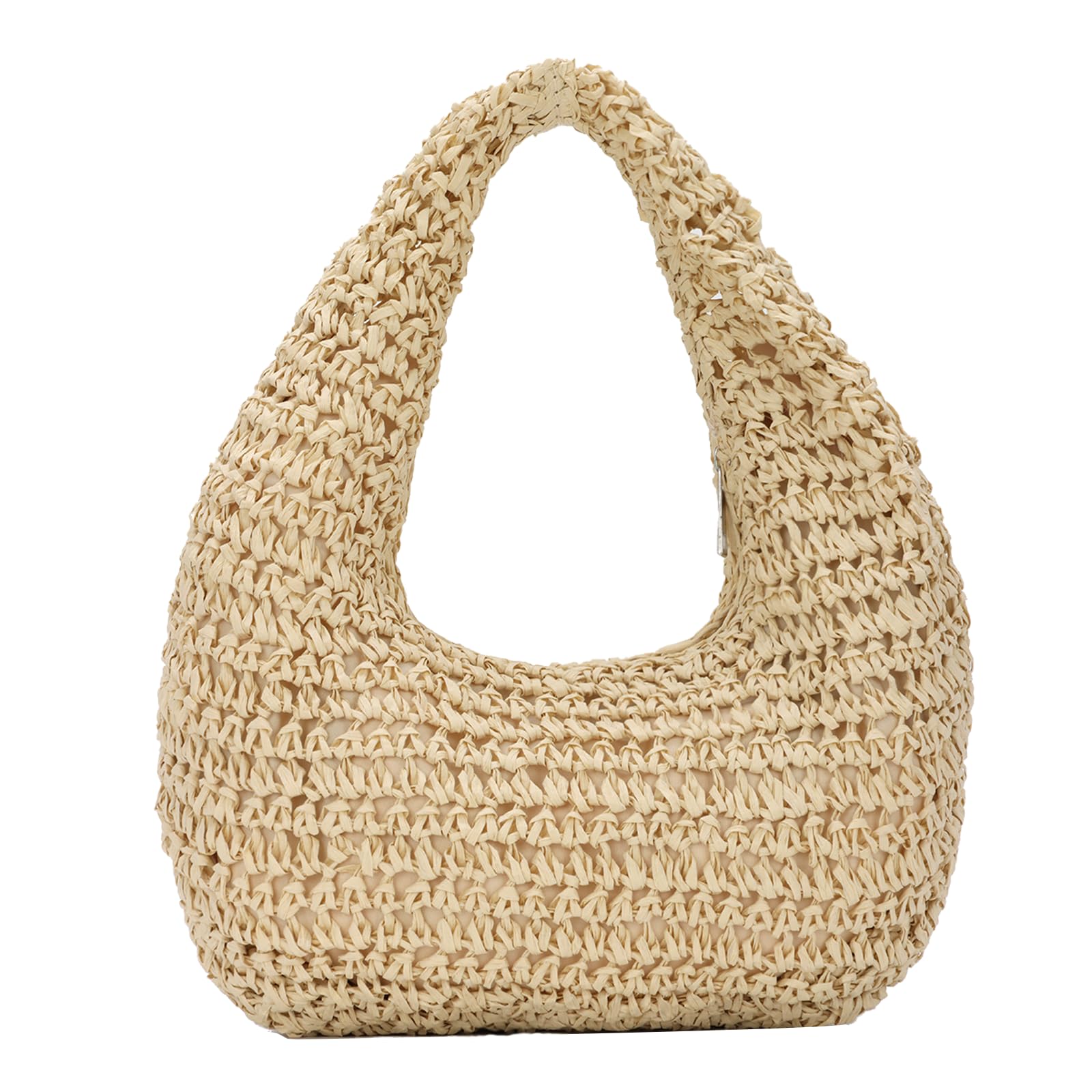 GOKTOW Crescent Straw Handbag for Women,Summer Raffia Beach Purse Tote Hobo Bag 2025