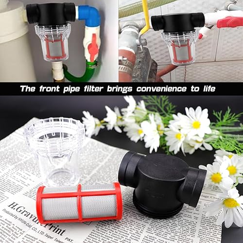 Miniatura 6 de Garden Pond - Filtro de malla de 1 pulgada para bomba de agua, filtro en línea, filtro de tubería de alto flujo para RV, jardinería al aire libre,