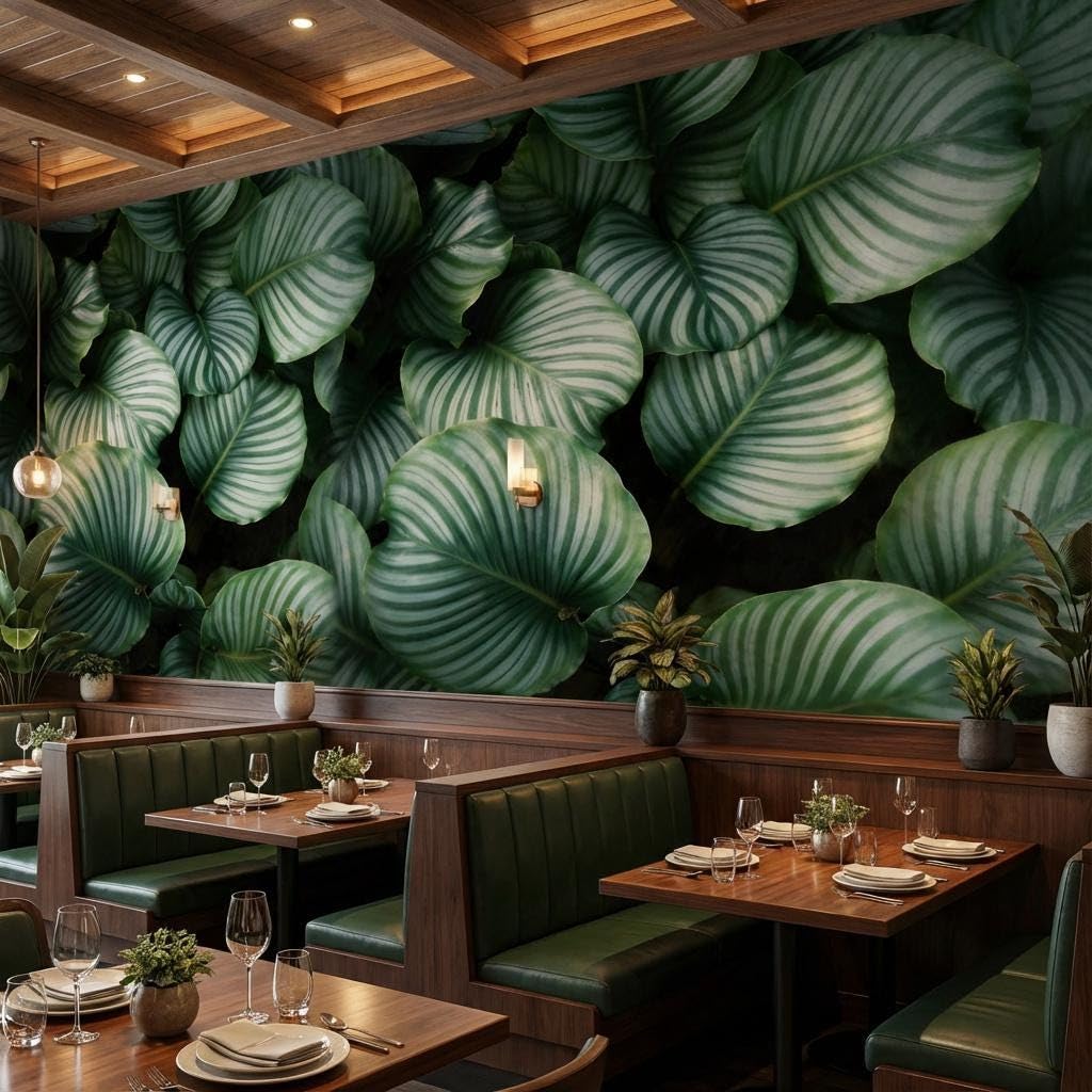 Sunny Graphics Print Green Tropical Leaf Photo Mural Nature Wallpaper Wall Covering Of Realistic Plant Foliage Painting With Botanical Leaves Wall Art Decoration
