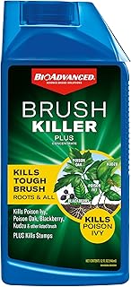 BioAdvanced Brush Killer Plus, Weed Killer Concentrate, 32 oz, Kills Tough Brush Roots & Poison Ivy