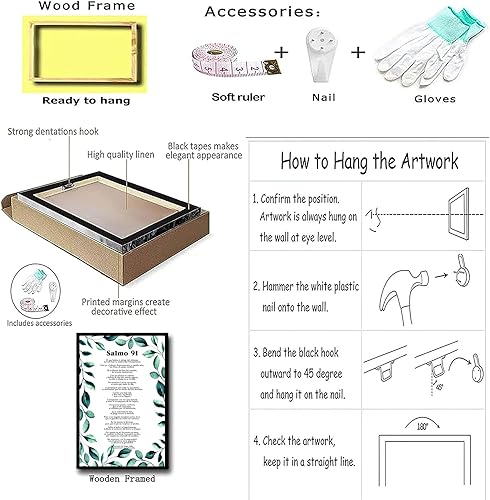 Miniatura 4 de Salmo 91 - Póster de arte para pared, versículo bíblico español, Salmo 91, versículo bíblico imprimible en español para imprimir en el hogar, sala