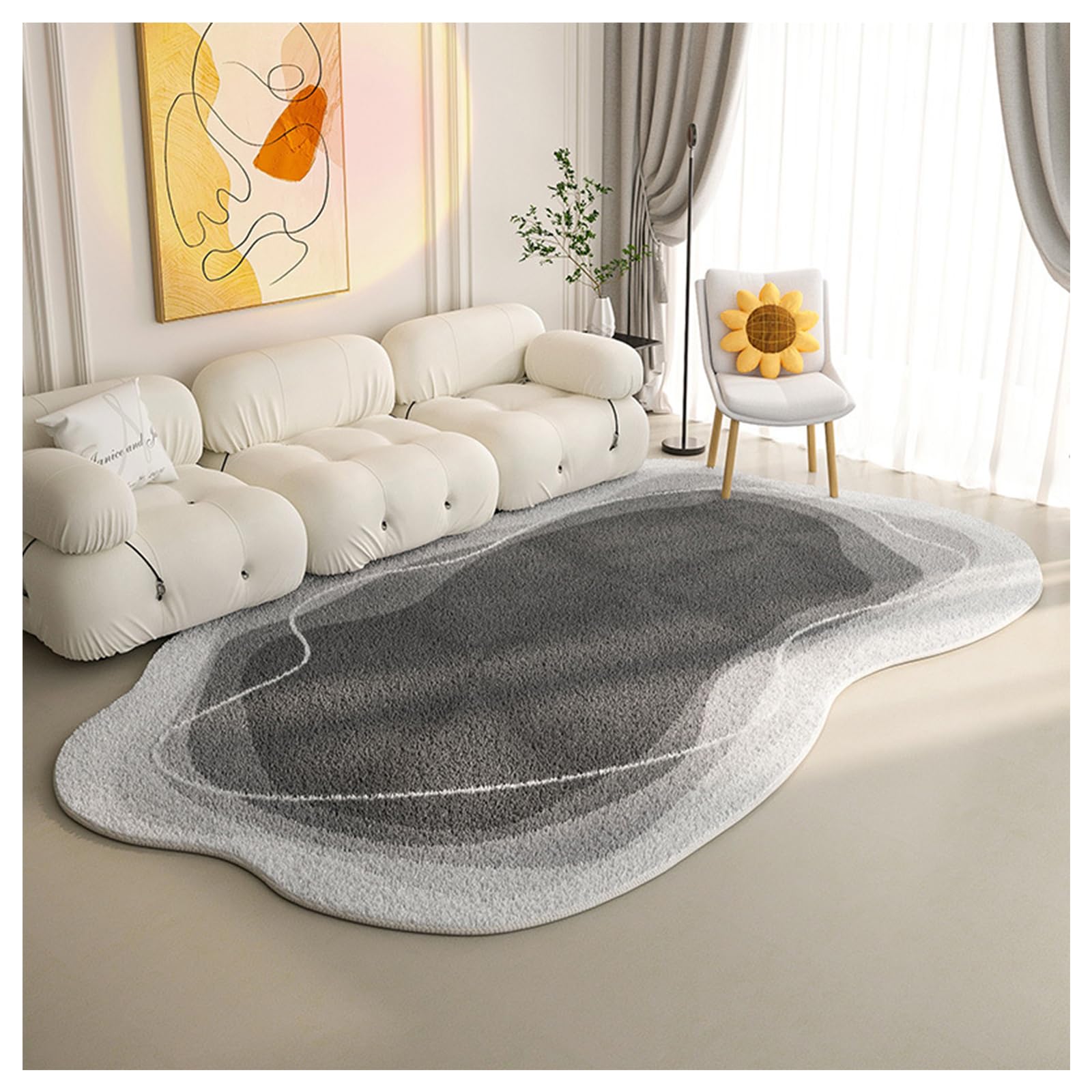 Tapis d'intérieur moderne en peluche pour chambre et salon