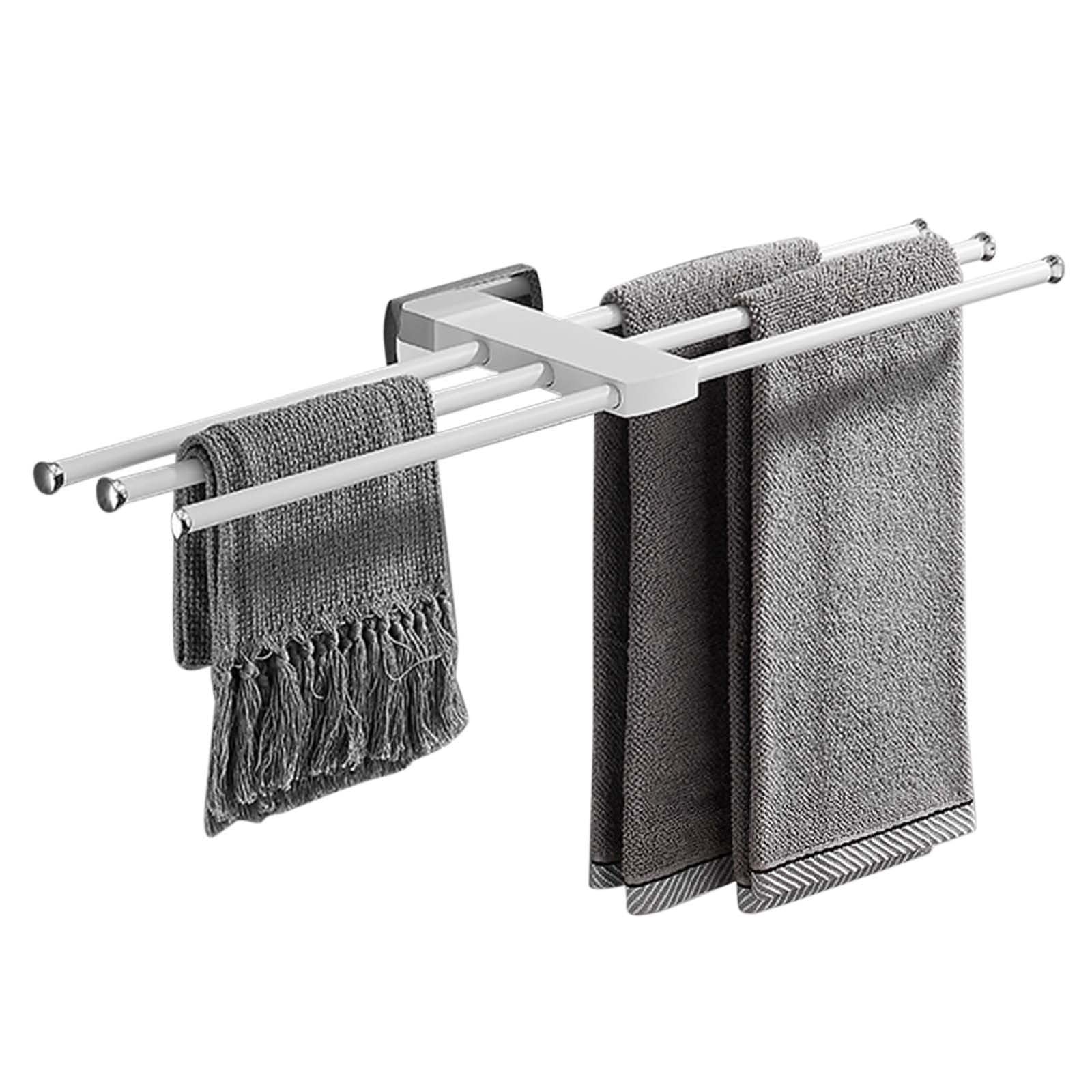 Estante para Toallas de baño, Montaje en Pared, sin Necesidad de taladrar, Adhesivo, Resistente a la corrosión, latón, Blanco B, 50 cm