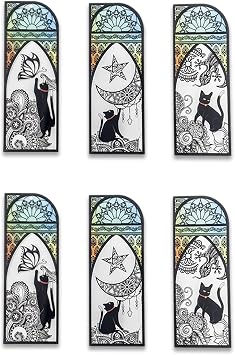 DEARART Cute Cats Bookmark Three Picture Six pcs Bookmarks Page Markers, Book Markers for Women Teacher Student Gifts, Set-1