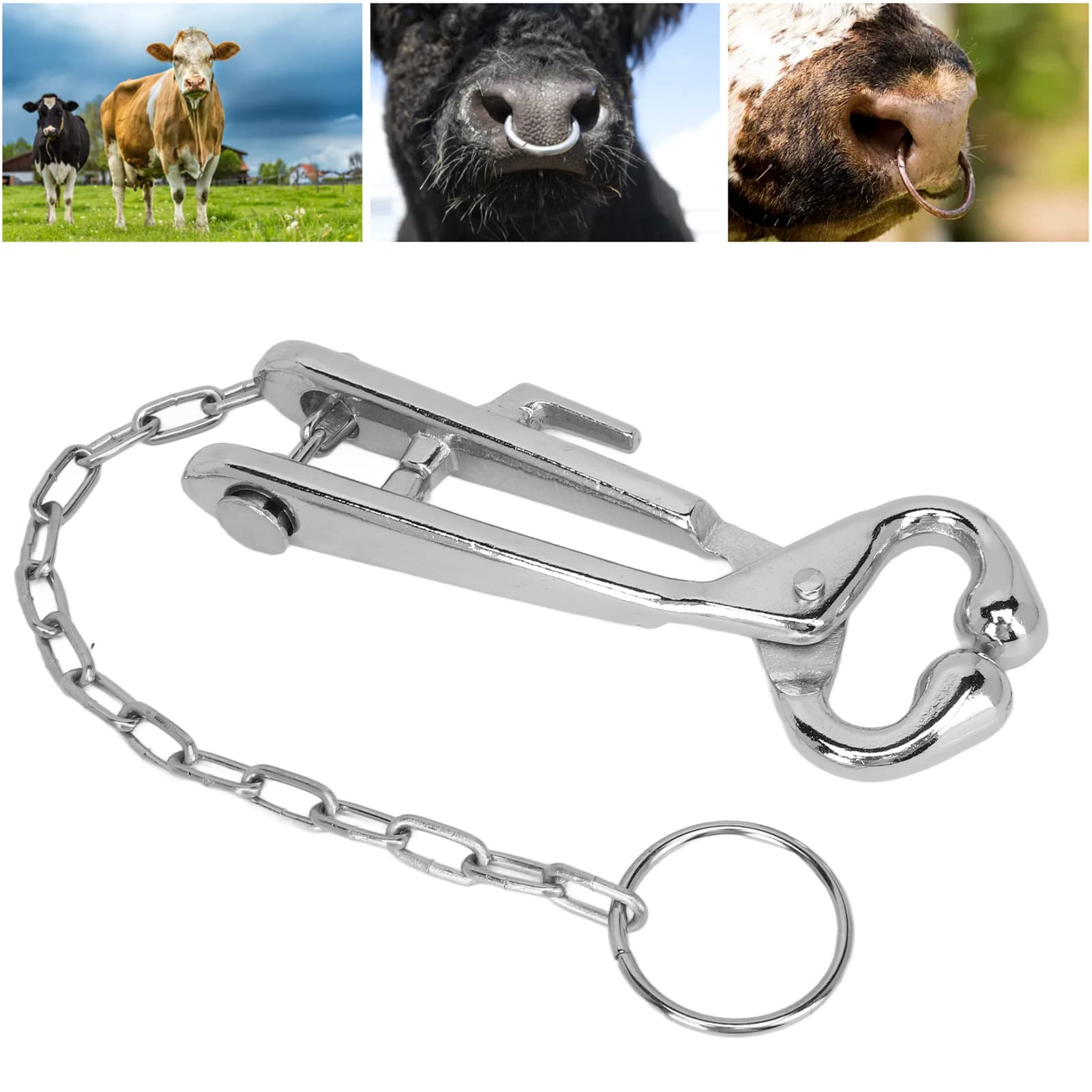 Anello Naso Per Bovini In Acciaio Inox - Morsetto A Spring Per Mucche E Tori, 3 Taglie, Senza Punzoni - Foto 6