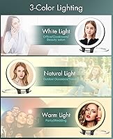 Vista 5 de FASCINATE Espejo de Aumento 10X 1X de Doble Cara con Magnificación Espejo de Tocador para Maquillaje Espejo Iluminado Recargable con 3