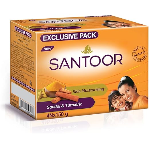 Santoor Sandal Turmeric Soap - Nourishing 150g