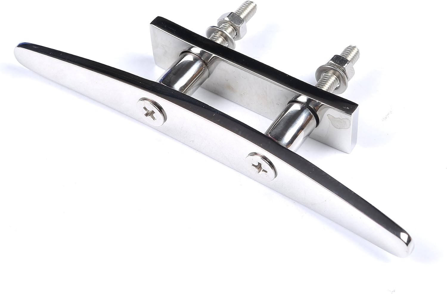 Mxeol Marine Stainless Boat Dock Cleats,Flat Top Low 2 Hole Mooring W/Fasteners