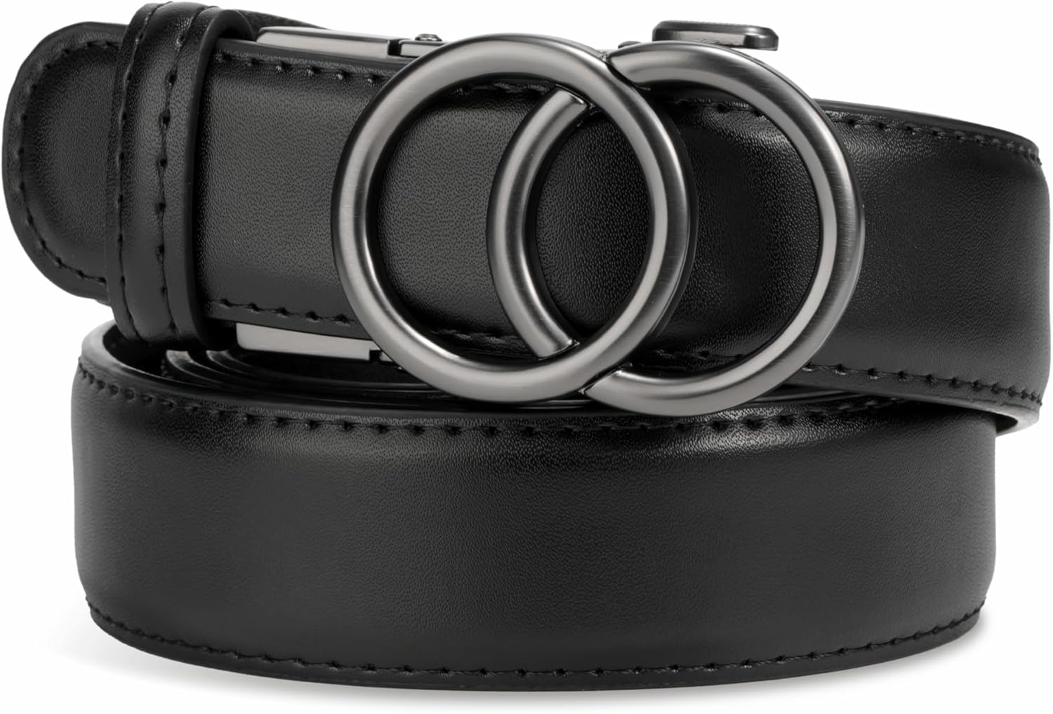 MILORDE Womens Ratchet Leather Dress Belt - 3cm/1.18“ width,Size Customizable Fit,Designs for Dress and Casual - Image 2