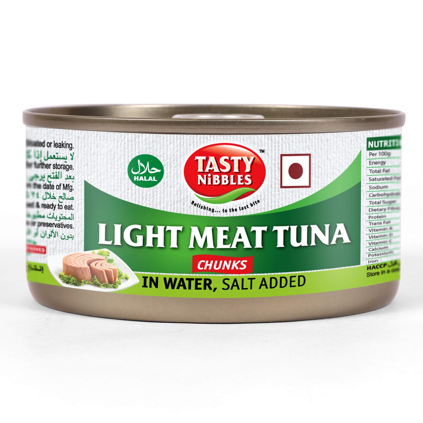 Tasty Nibbles Light Meat Tuna Chunks in Water, Salt Added, 185 g