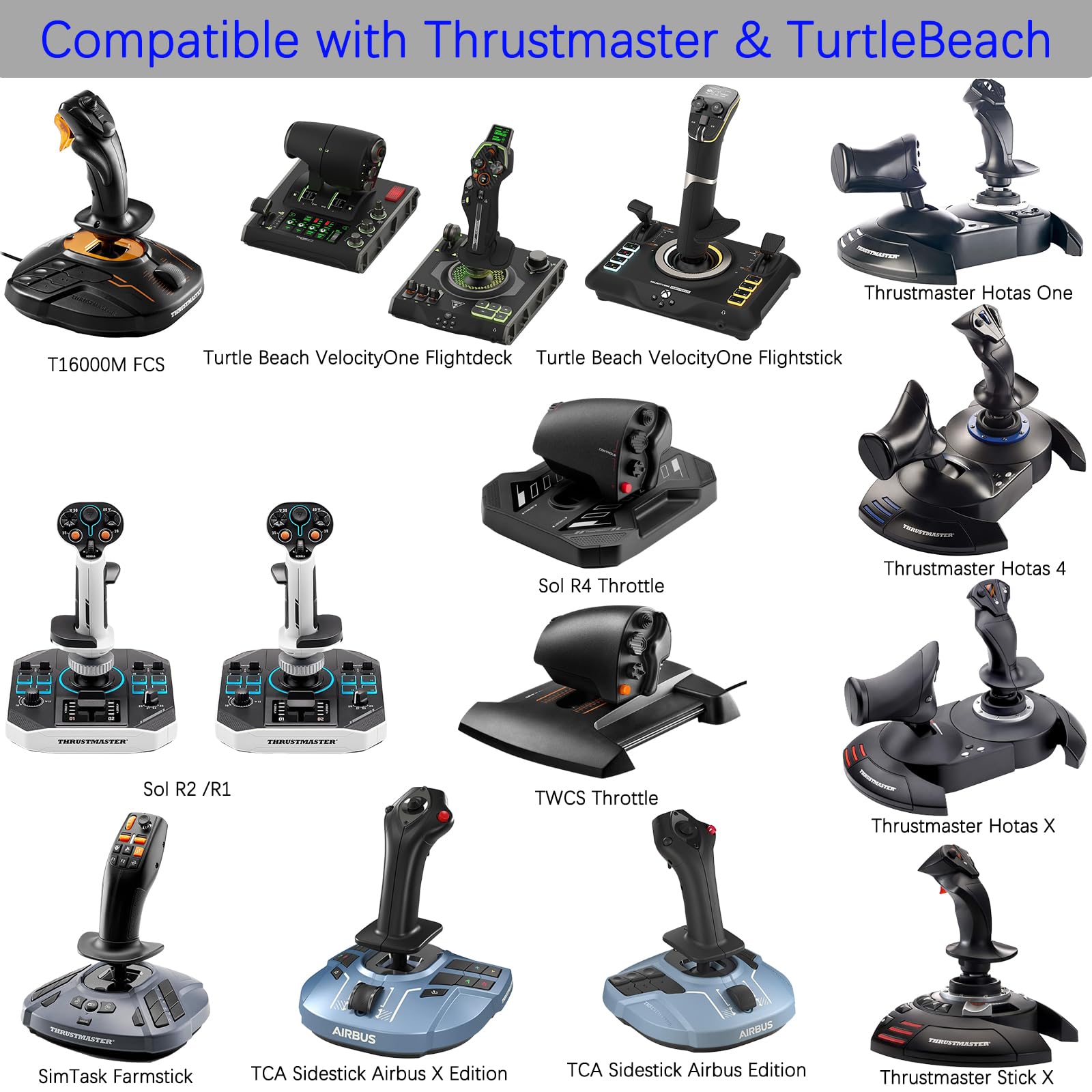 2 Set Hotas Desk Mount for Flight Simulator Controls - Compatible