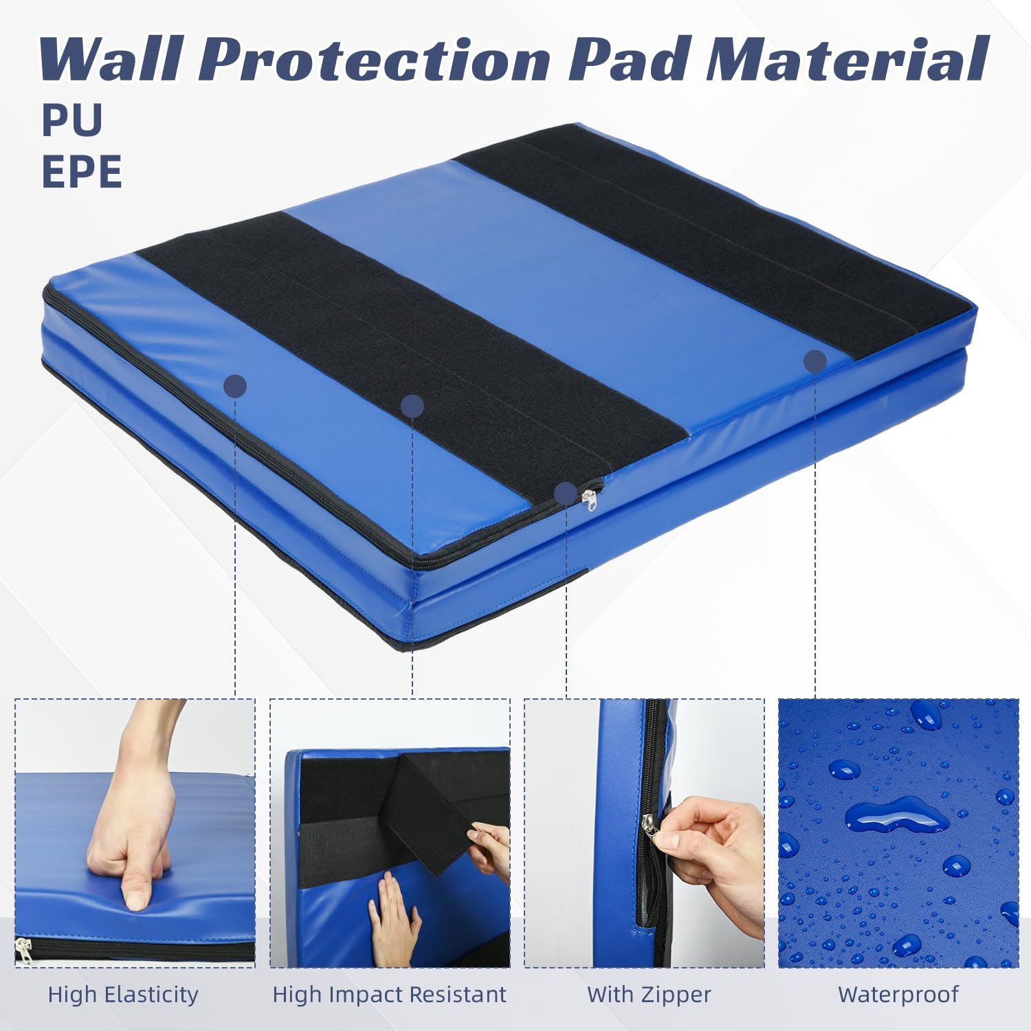 1pc Wall Pads for Gym 60" L x 24" W, 2" Thick Wall Cushion Padding image 4