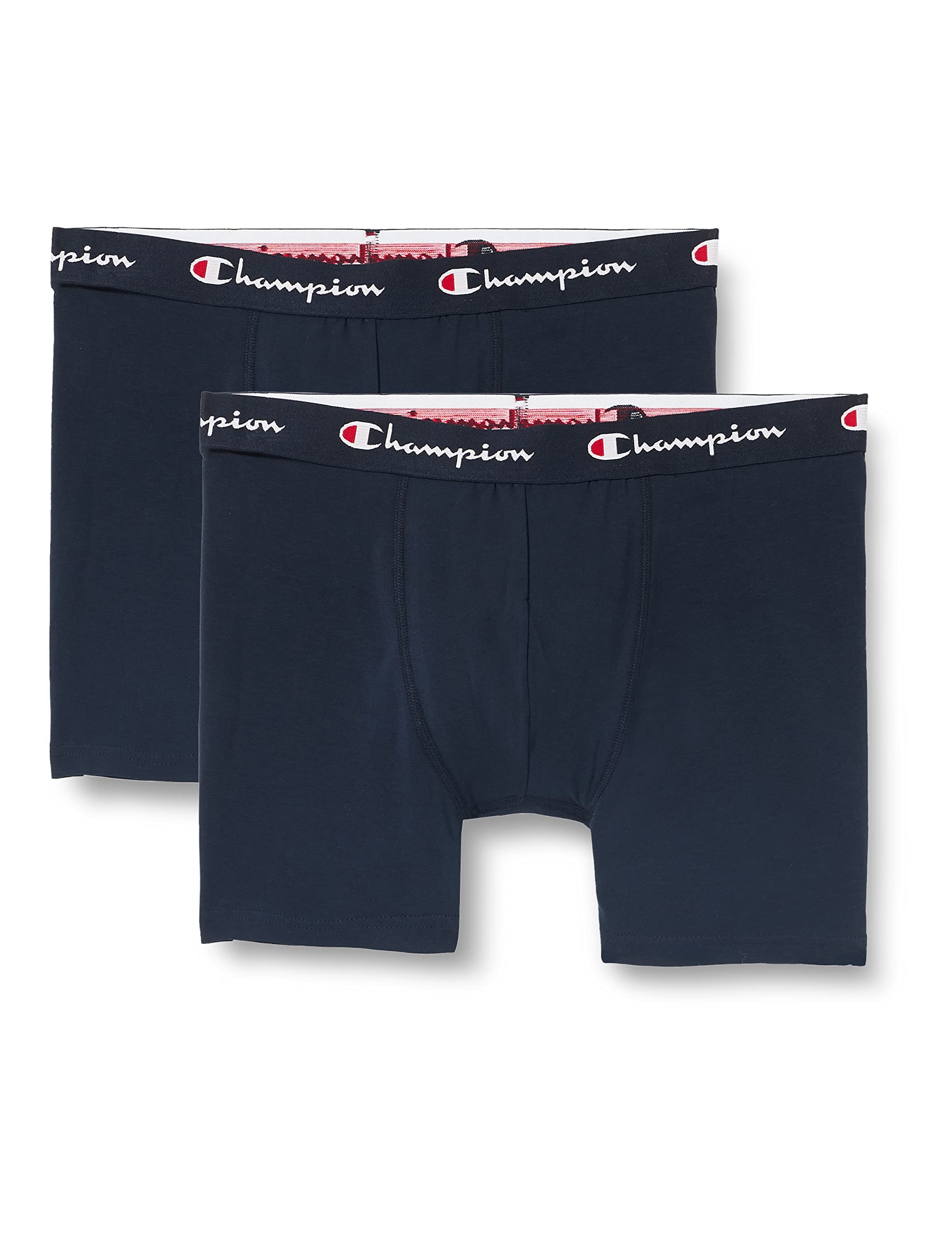 Champion Men's Core Trunk X2 Boxer Briefs, Navy Blue, S (Pack of 2)