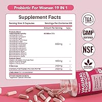 Vista 5 de Probióticos vaginales con prebióticos arándano, 60 mil millones de UFC, 14 cepas probióticos para mujeres con prebiótico y D-manosa, probiótico