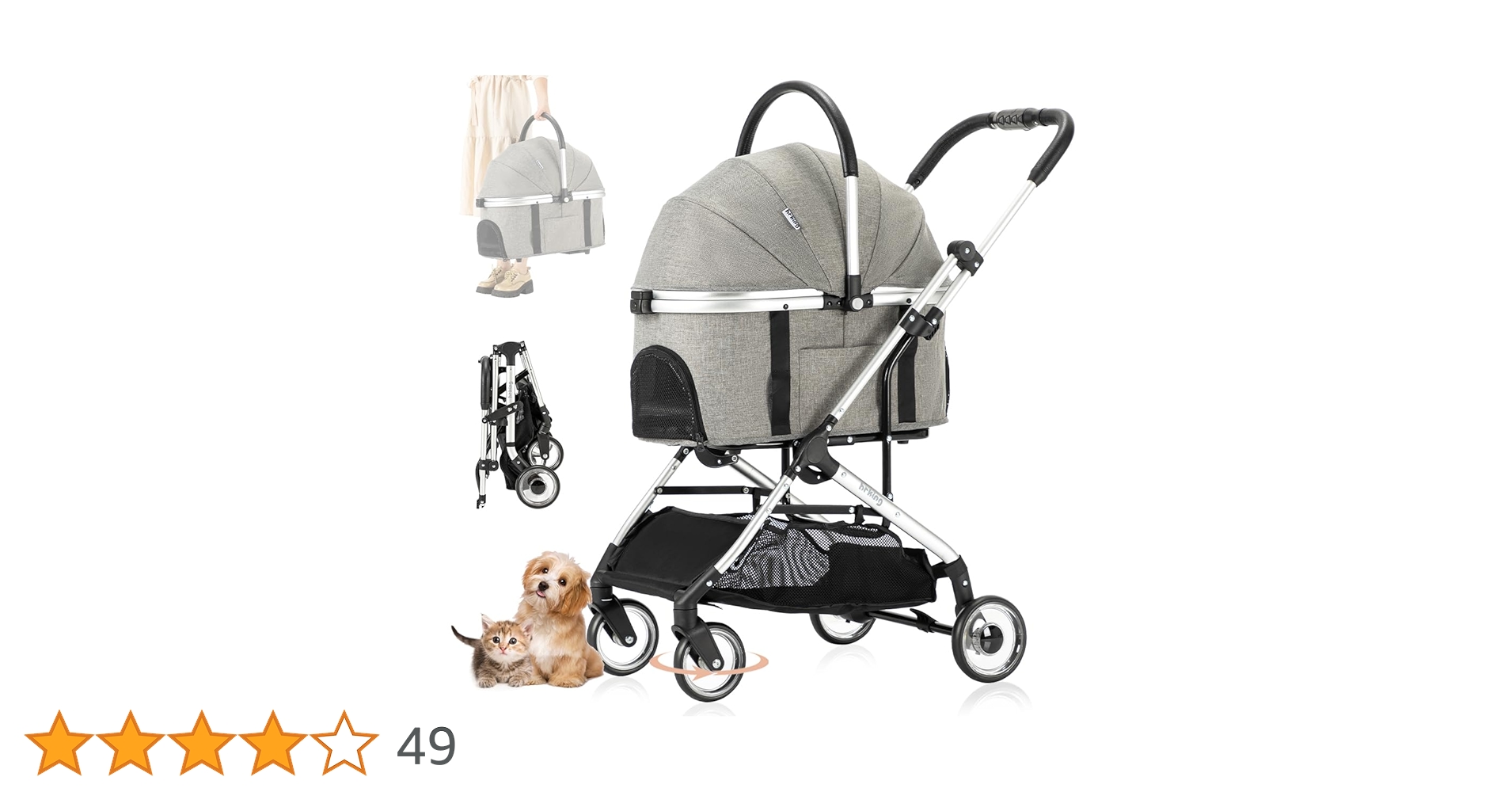 Amazon.co.jp: LPOTIUS アルミ軽量 ペットカート 分離型 折りたたみ