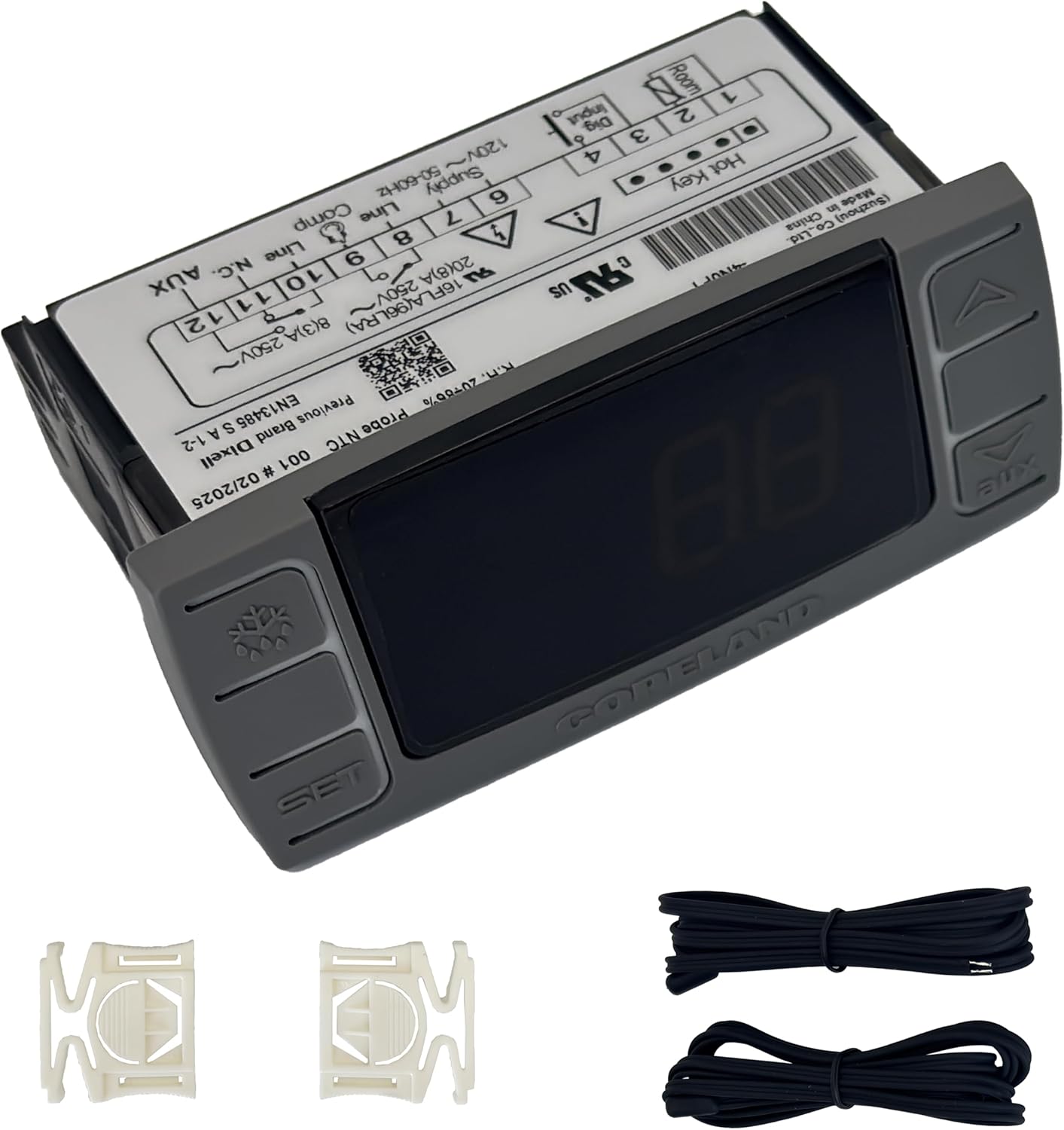 for Dixell XR03CX-4N0F1 Temperature Controller Fit for 120V Commercial Refrigerators/Freezer, with Temperature Sensor Probes & Clasp Replacement for W0302186 XR03CX XR03CX-4N1C0