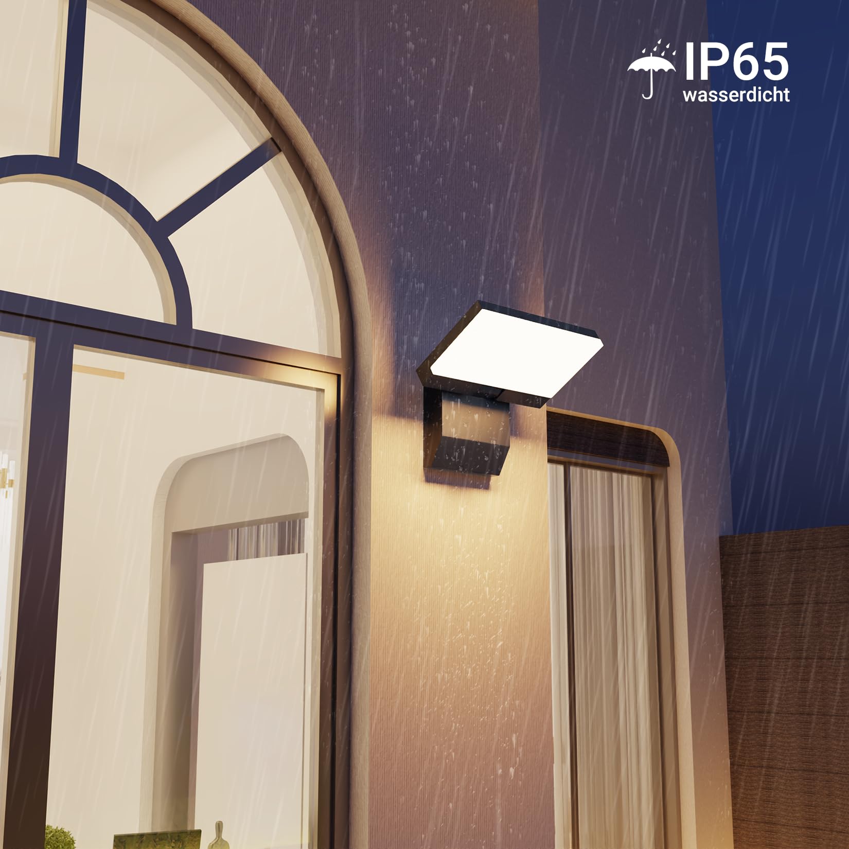 K-Bright 24W LED Außenwandleuchte IP65 Warmweiß 3000K 220V Anthrazit