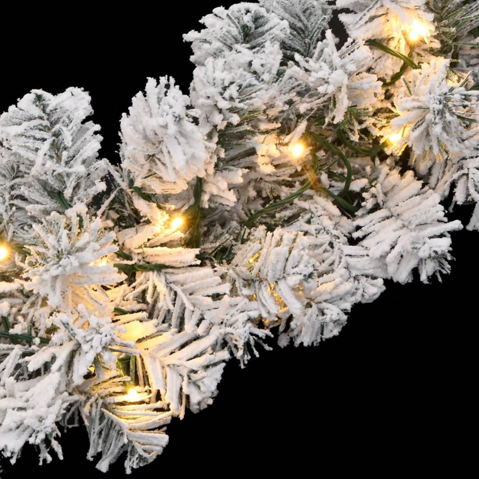 Gecheer Guirlande de Noël avec Lumières LED Vert 5 m PVC, Décoration à Suspendre Guirlande avec Branches et Lumineuses à LED pour Sapin de Noël, Couronne pour Arbre de Mur, Cheminée