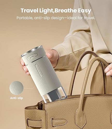 Miniatura 7 de WSKEN Humidificador pequeño portátil para dormitorio, boquilla doble, niebla fría grande, iluminación ambiental, encendido y apagado inteligente