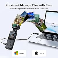 Vista 6 de BOBLOV Cámara corporal 5K con micrófono, cámara de vlogging W5, 5K/15FPS y 4K/60FPS con lente giratoria de 270°, soporte de micrófono externo