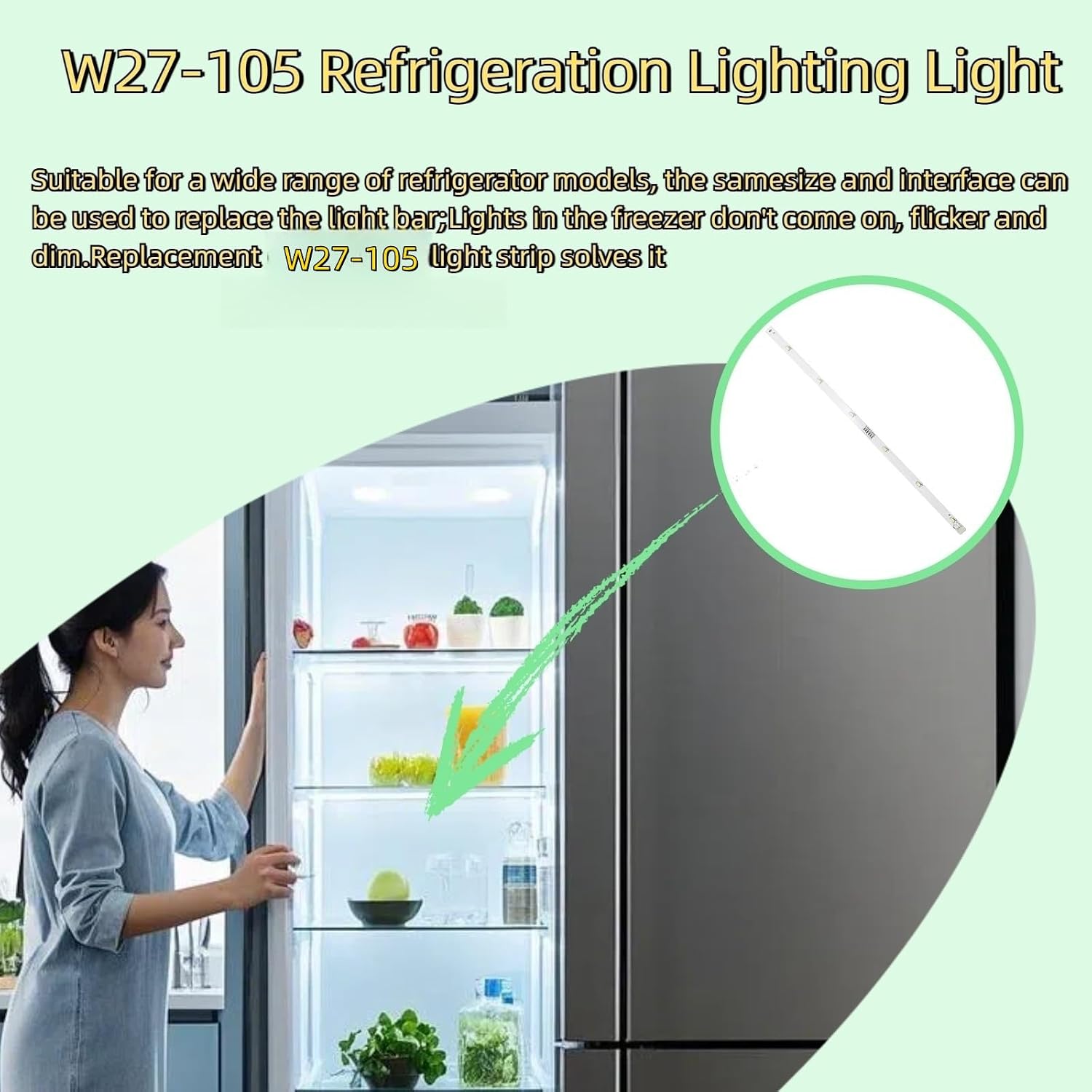 Compatible For Homa Refrigerator W27-105 Refrigeration Lighting Light High-Quality LED Light for Refrigeration