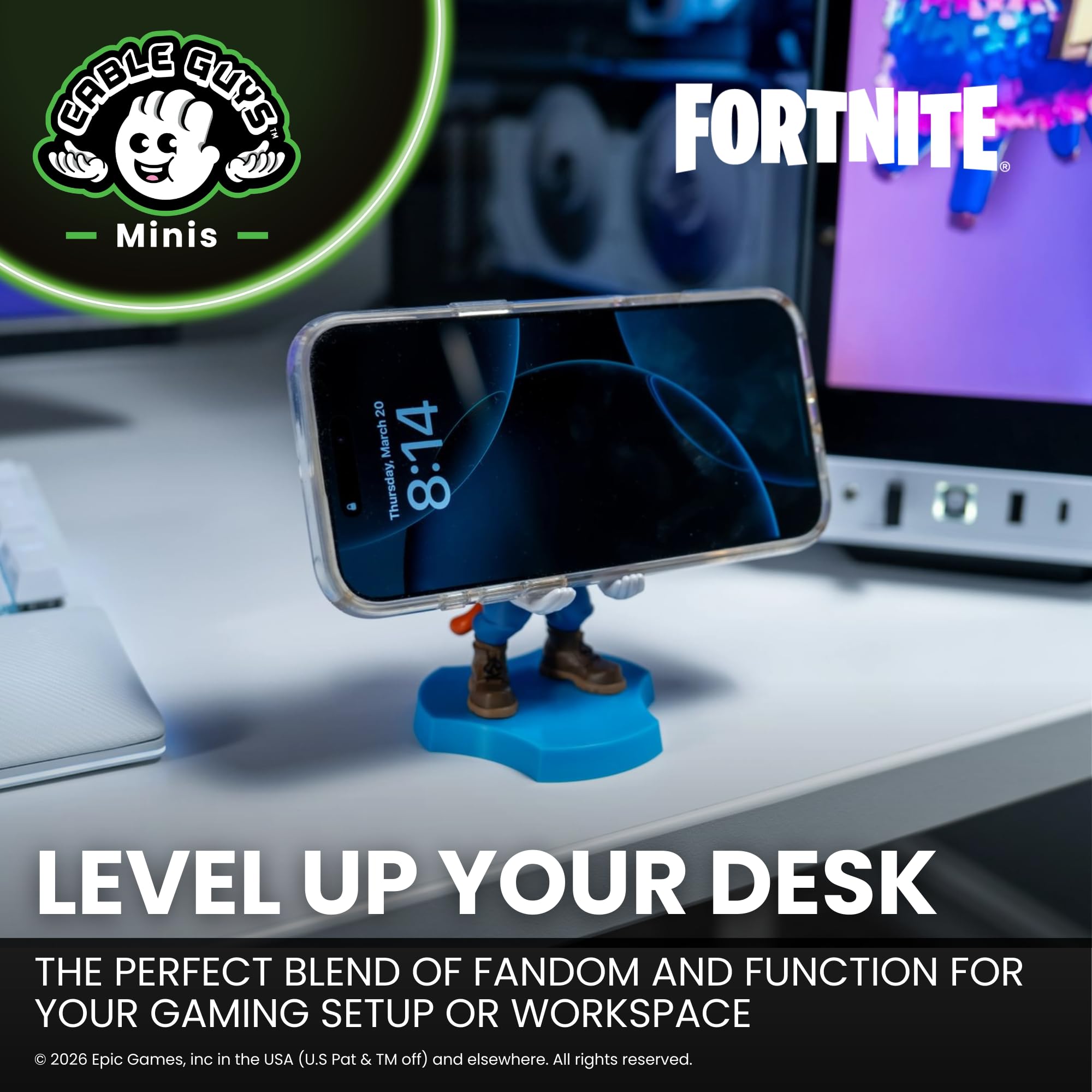 Cableguys Minis Fortnite Meowscles Phone Stand & Earbuds Holder
