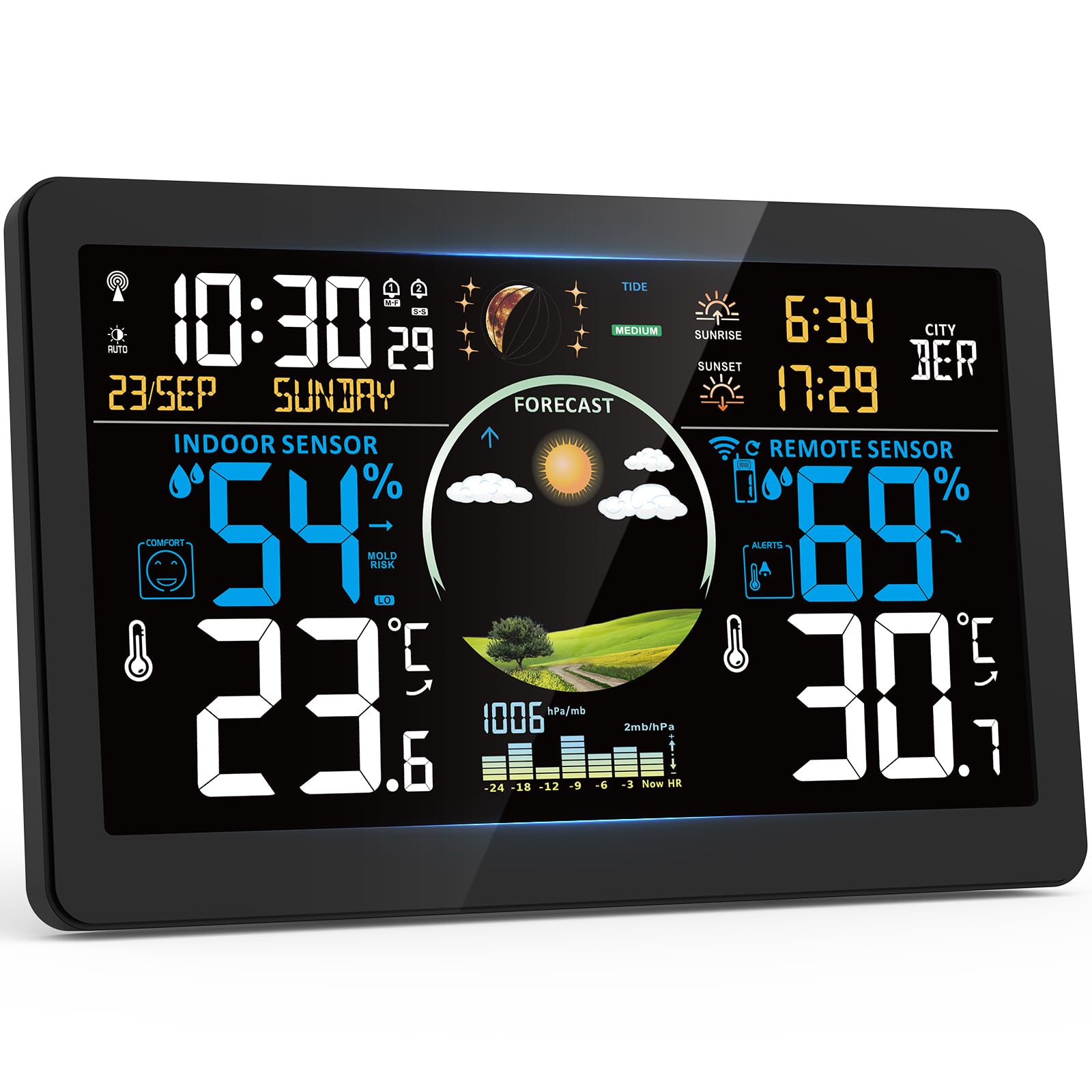 Weather Station Wireless Indoor Outdoor, Digital Thermometer with