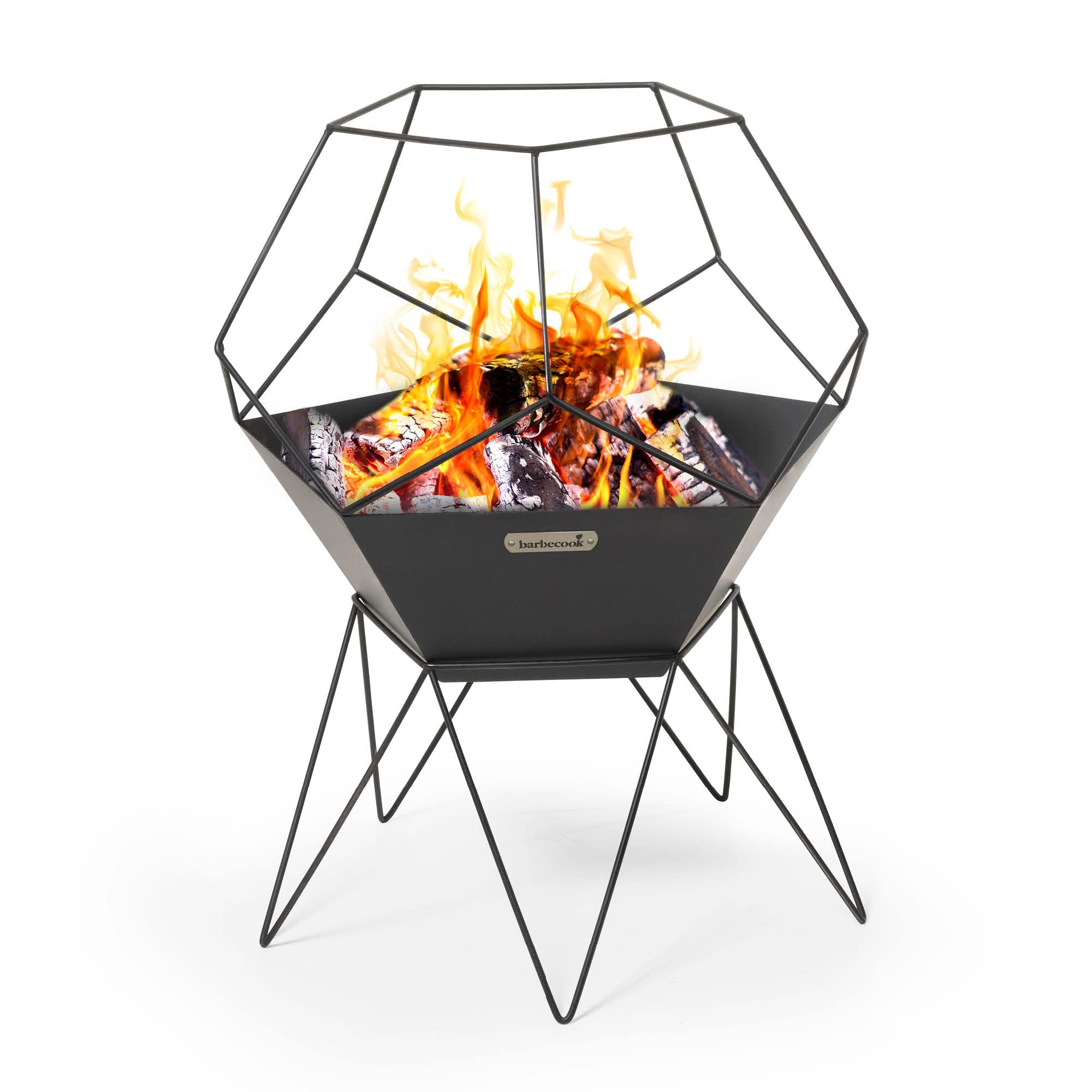 Barbecook braciere da esterno Jura per giardino e terrazza, geometrico, acciaio laccato, 42,5x42,5x70cm