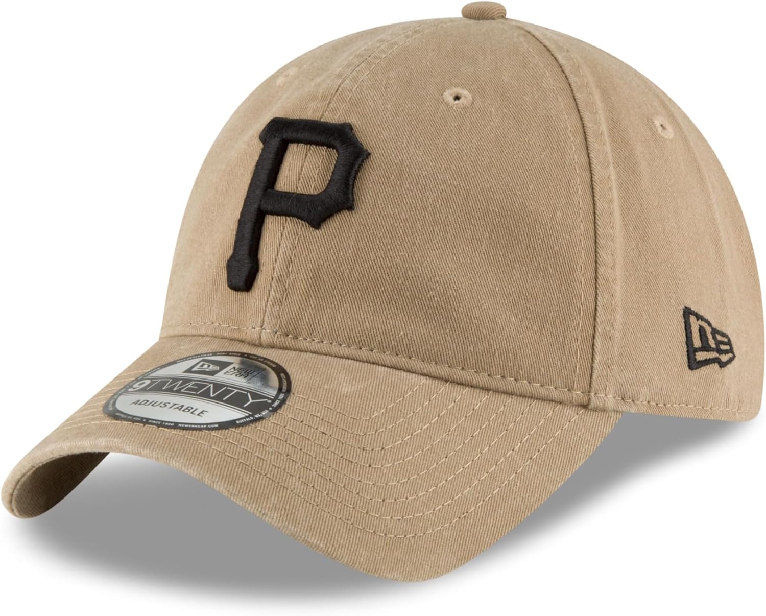 New Era Unisex-Adult MLB Core Classic 9TWENTY Adjustable Hat Cap One Size Fits All - Pittsburgh Pirates Khaki