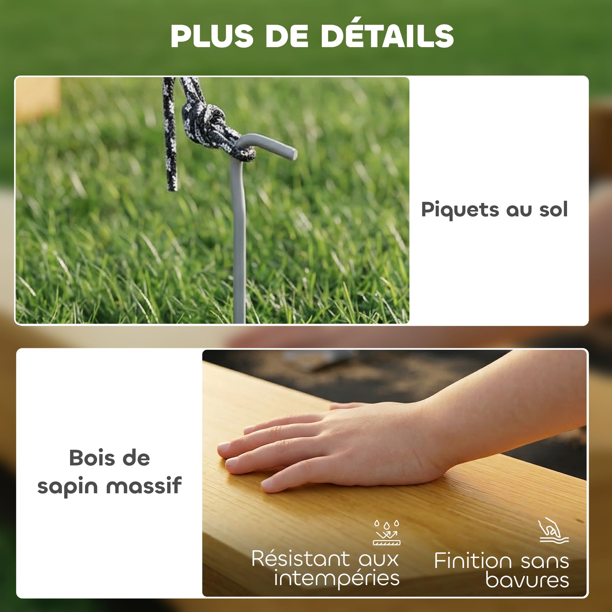 AIYAPLAY Bac à Sable en Bois avec auvent, bac à Sable Enfant extérieur avec 4 bancs, Doublure de Fond, Aire de Jeu extérieure pour 8 Enfants de 3 à 6 Ans, Jaune