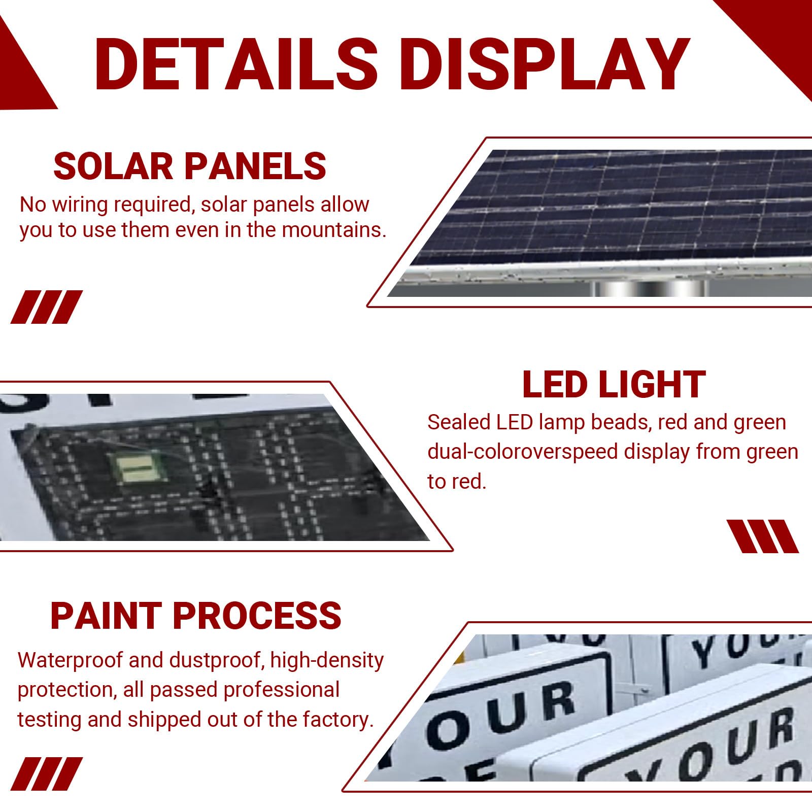 60 X 90Cm Señal De Radar De Velocidad Solar, con Indicador De Velocidad Y Control Remoto, con Detector De Límite De Velocidad Y Pantalla Led, 336 Led E Intermitente Ajustable White