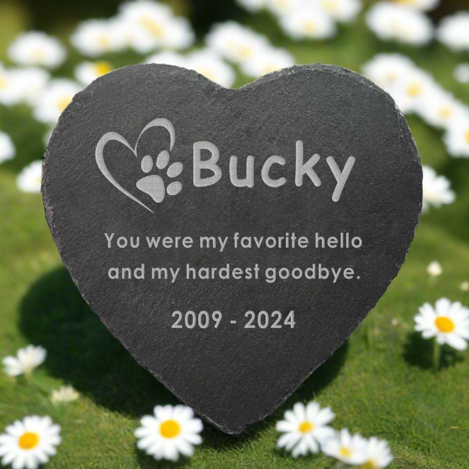 KUALEENG Personalized Pet Memorial Stones for Dogs 4" 6", Dog Cat Passed Away Gifts, Loss of Dog Memorial Gift, Custom Engraved Pet Headstone Sympathy