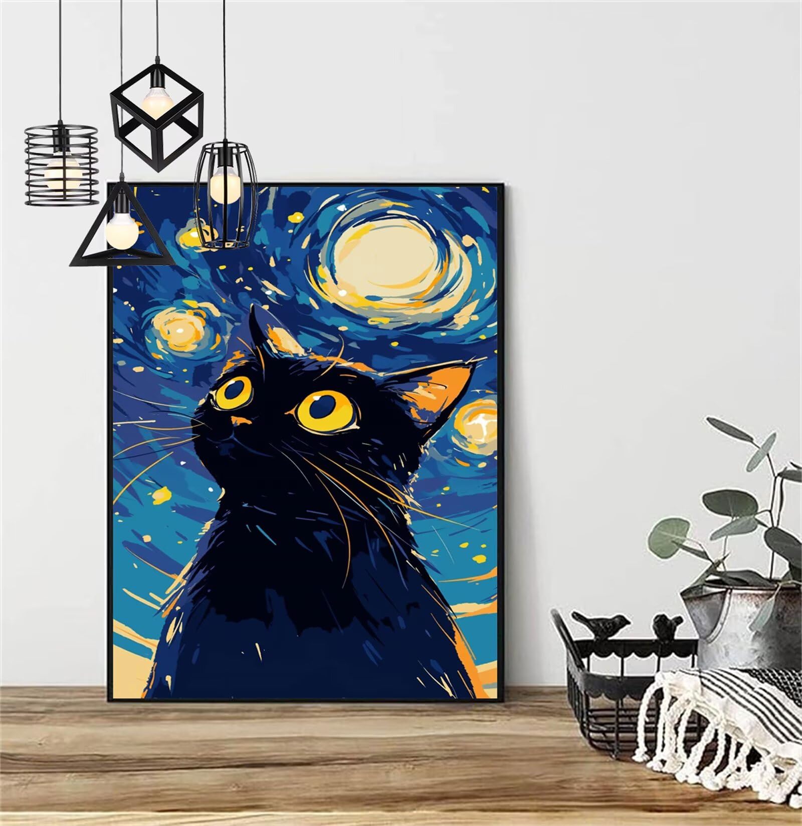 Diamentowe malowanie Kot Diament Malarstwo Dzieci 100x150 cm 2025 Abstrakcyjne Malarstwo Diamentowe, DIY Diamentowe Rysunki Ścieg Krzyżowy Rzemiosło Dorosły, Obraz Diamentowy Dekoracja Prezenty