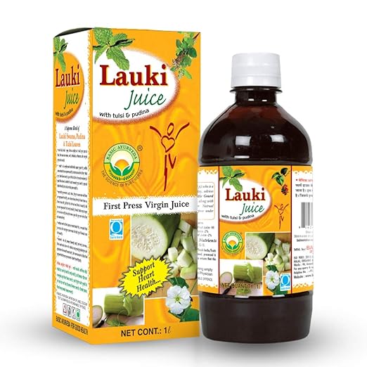 Lauki Juice (Bottle Gourd Juice) With (Tulsi) (Pudina) 1000ml | Natural 100% Organic Herbal Juice | Ayurvedic Drink Support Weight & Heart Health | Pleasant Natural Taste