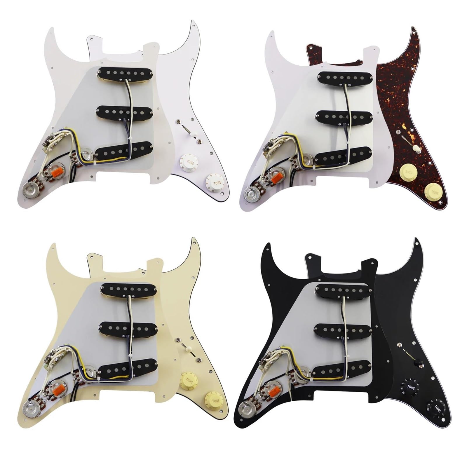 Pickguard Pickup Retro Alnico 5 Single Coil Kit Profesjonalne Akcesoria Do Gitary Elektrycznej | Pickup Pickguard (Bk 3ply)