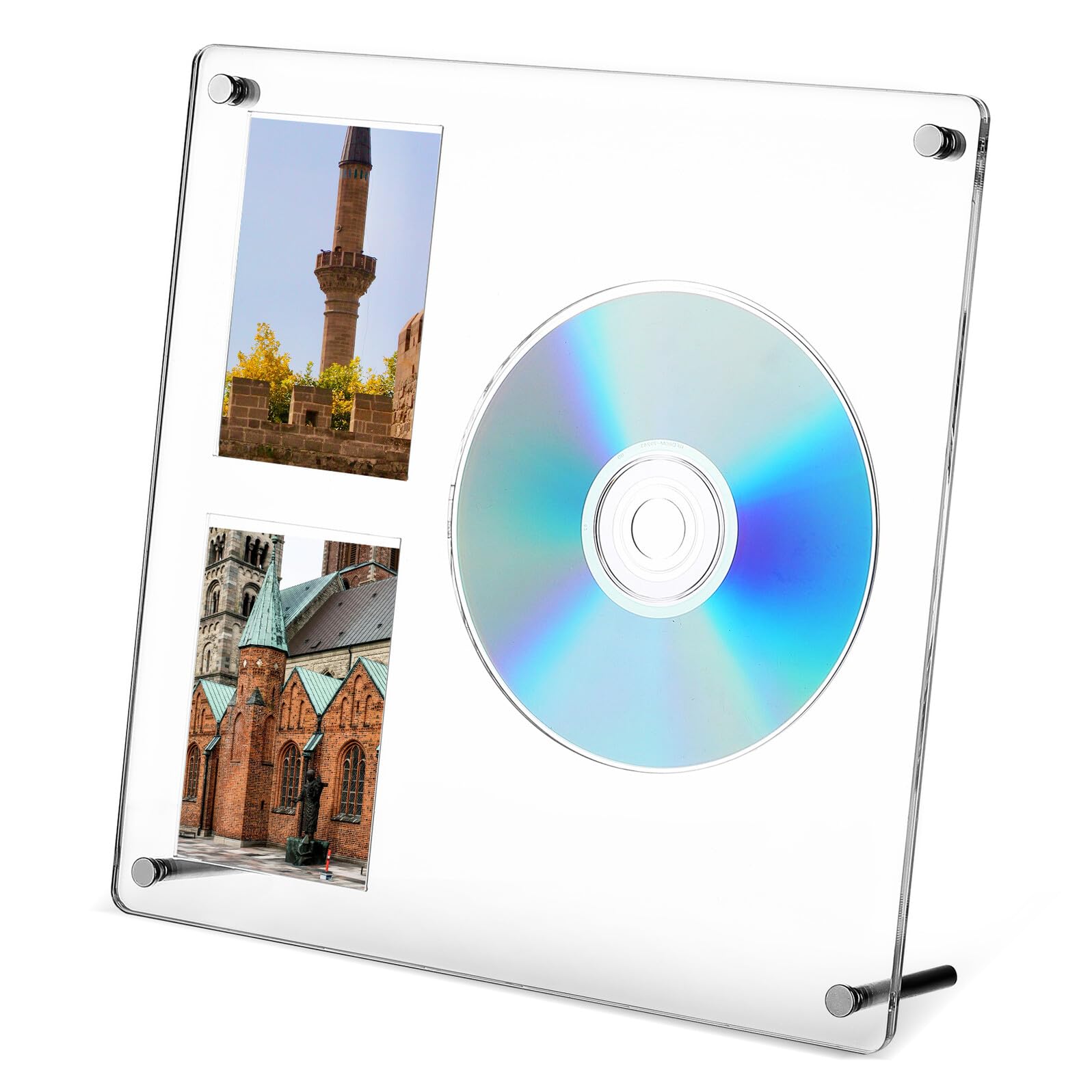 Présentoir CD acrylique transparent stable anti-chute pour étagère