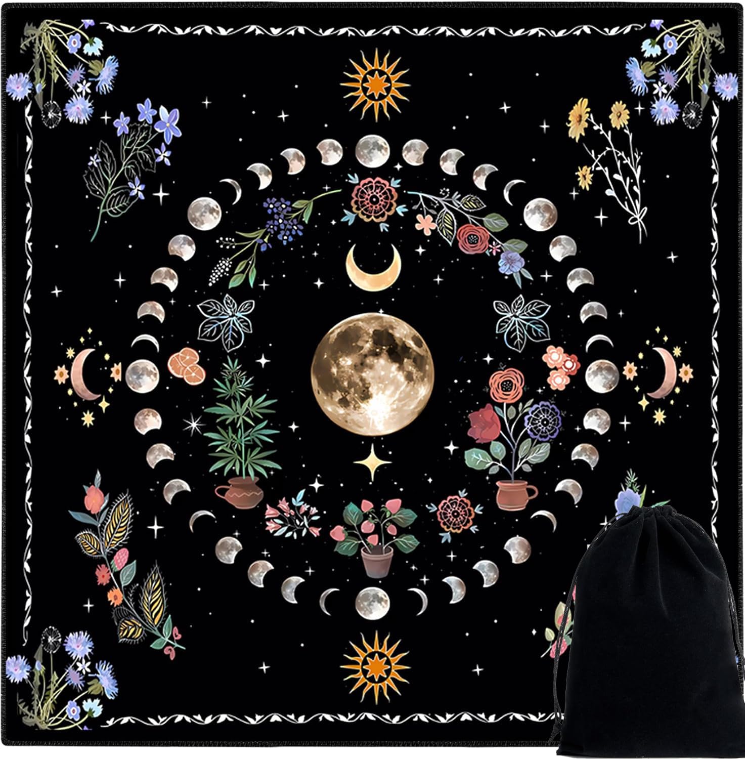 Tarot Cloth with Storage Bag, Premium Tarot Accessories for Spiritual Practices, Tarot Readings and Crystal Healing Sessions, Includes One Tarot Cloth for Spread and Protective Bag-picture-32