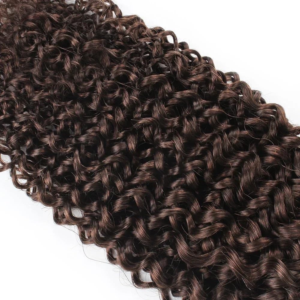 Przedłużenie włosów z brązowymi włosami, bez plątania, do warkoczyków Remy Jerry Curly Boho Braids (1 opakowanie, 20 cali)