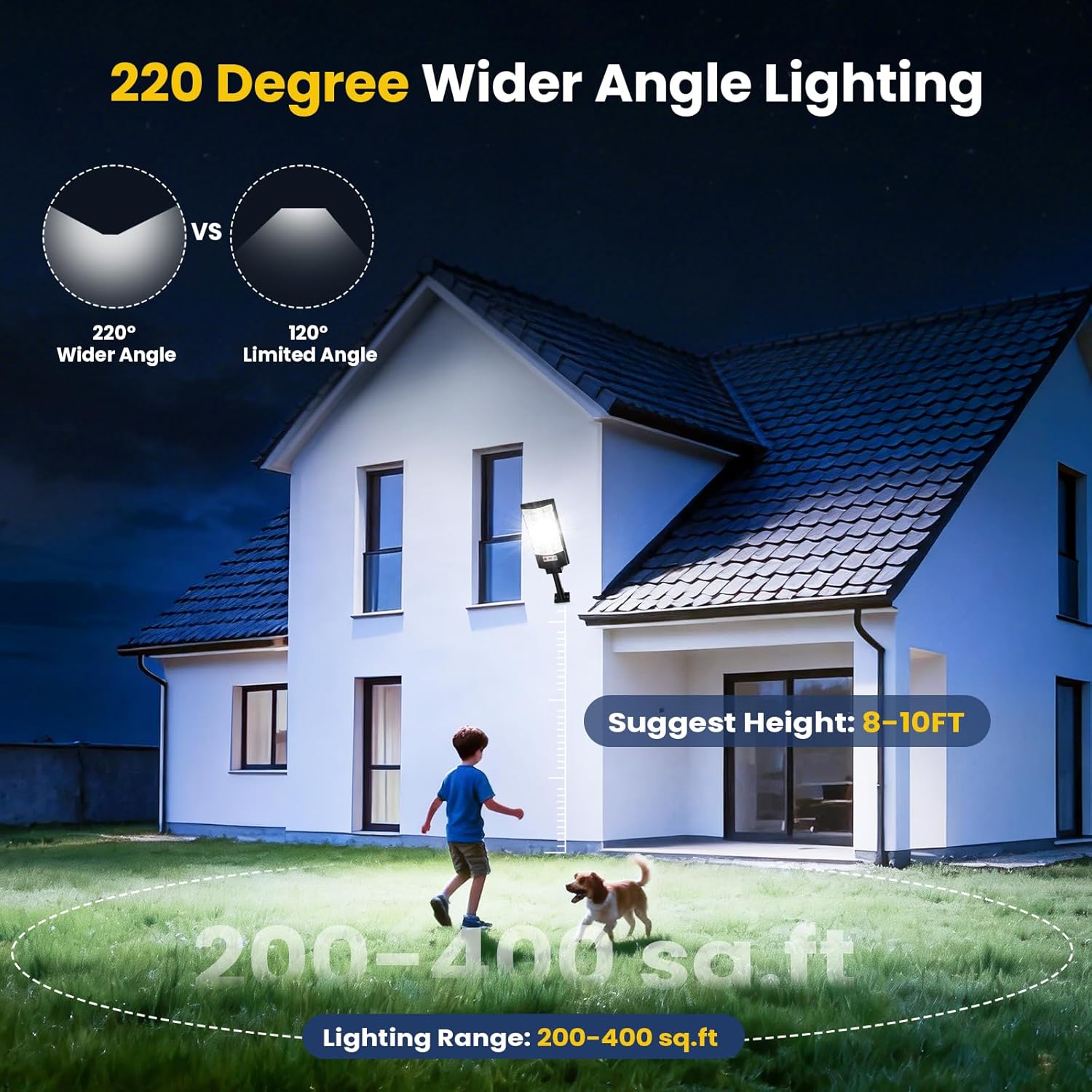 Solar Street Lights Outdoor 4-Pack, 12000LM 6500K Waterproof LED Motion Sensor Solar Flood Light, Dusk to Dawn Outdoor Lighting with Remote, Solar-Powered Commercial Area Lighting for Parking Lot Yard