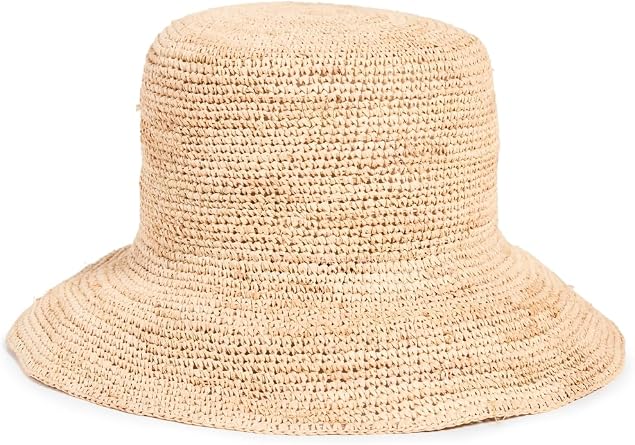 Hat Attack Womens Chic Crochet Straw Bucket Hat
