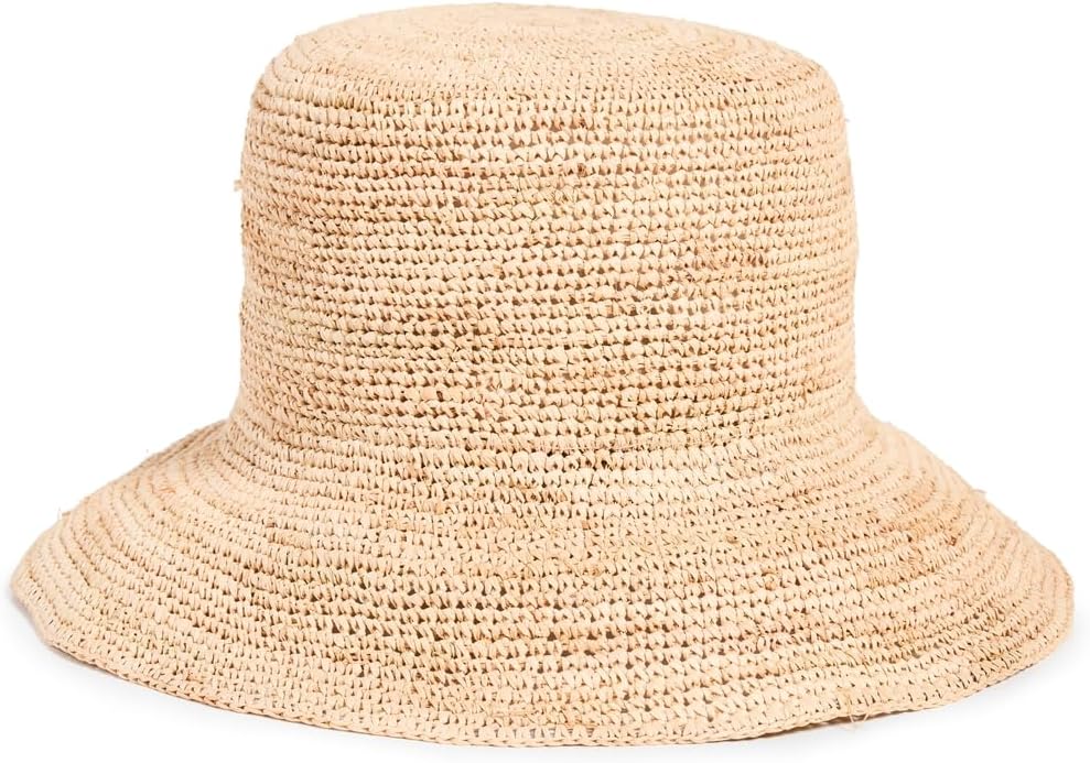 Hat Attack Women's Chic Crochet Straw Bucket Hat