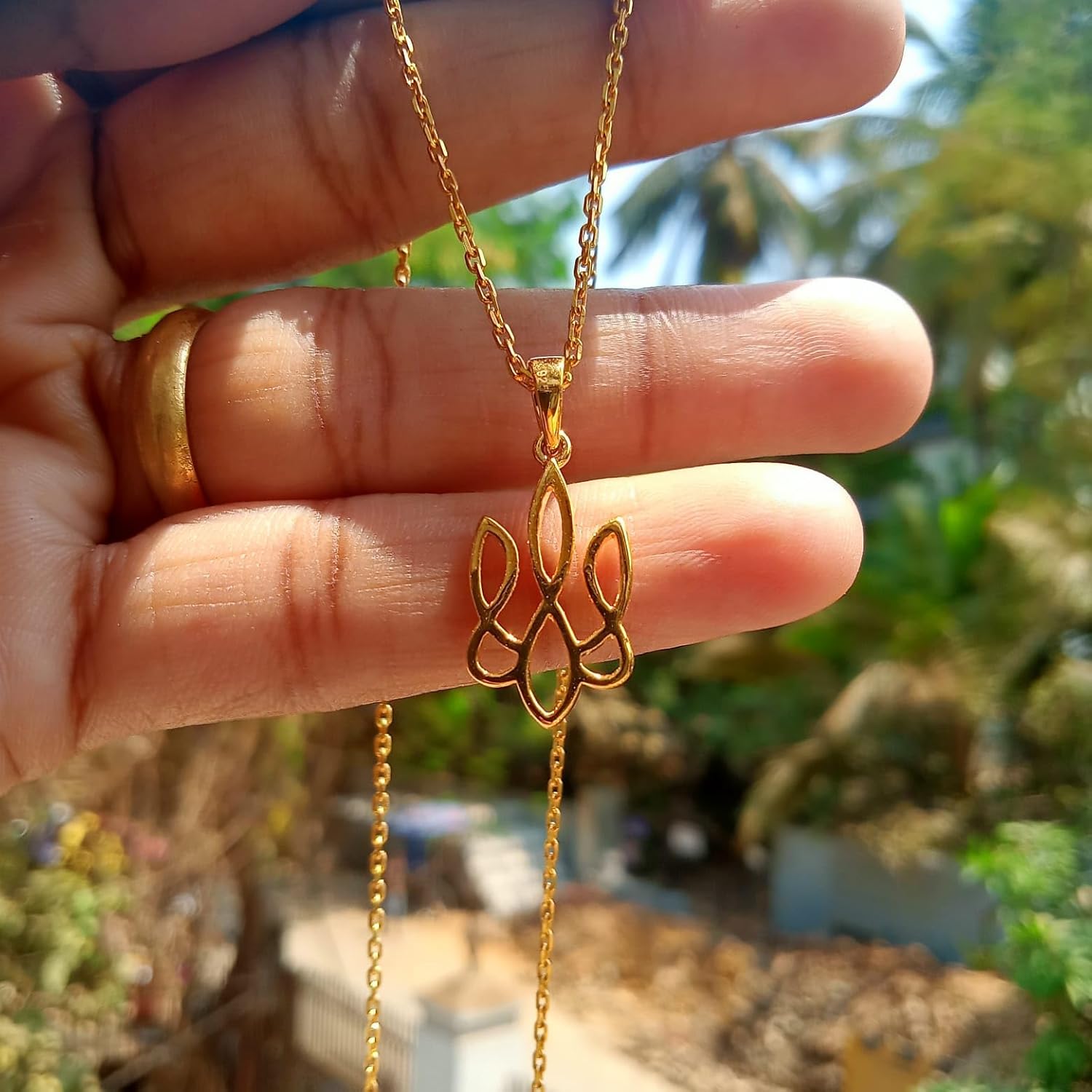 14k Yellow Gold Plated Silver Ukrainian Trident Tryzub 925 Silver Pendant Ukraine Necklace 18" - Image 5